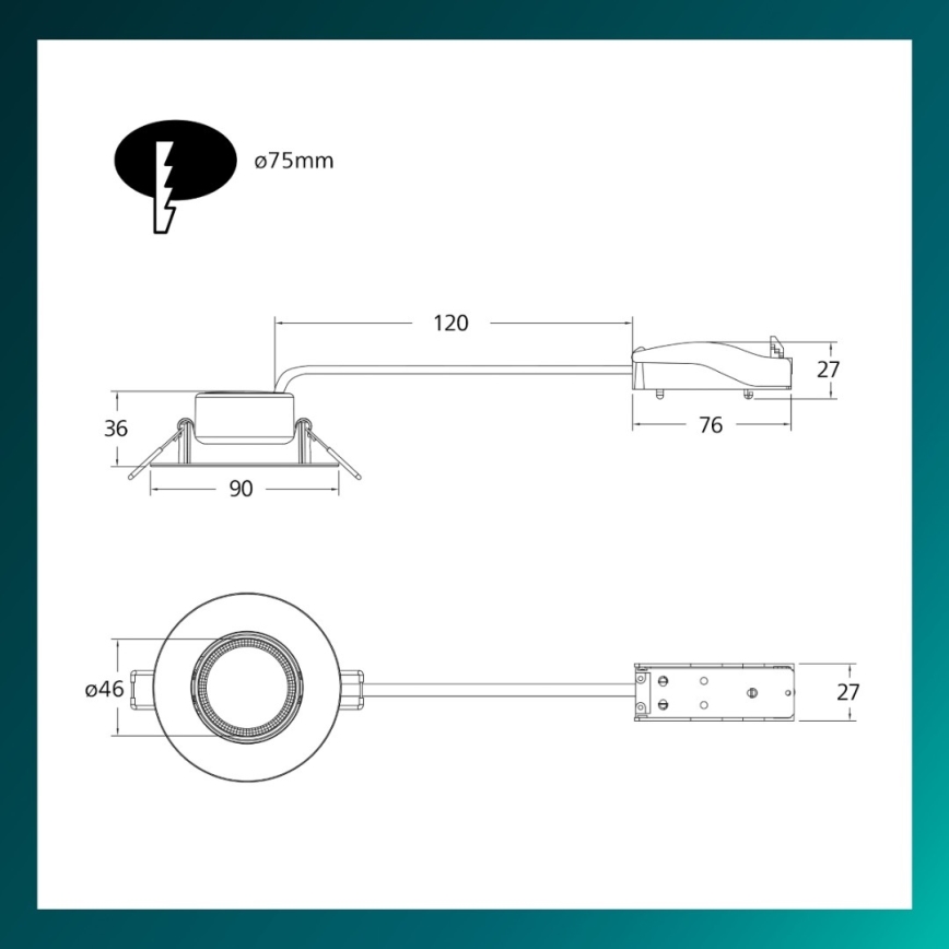 Philips - Zatemnljivo vgradno stropno LED svetilo CILANTRO LED/5W/230V 2700K črna