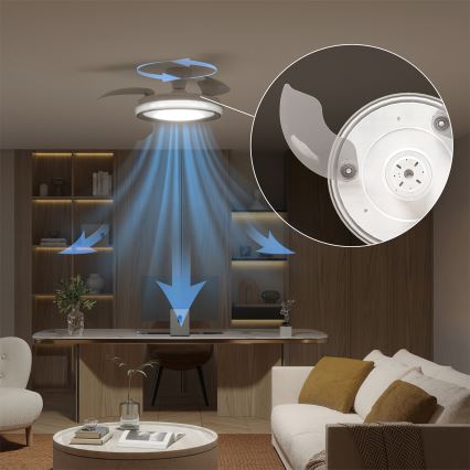 Philips - LED zatemnljivo stropno svetilo z ventilatorjem BLISS LED/35W/230V belo + daljinski upravljalnik