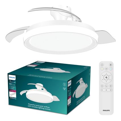 Philips - LED zatemnljivo stropno svetilo z ventilatorjem BLISS LED/35W/230V belo + daljinski upravljalnik