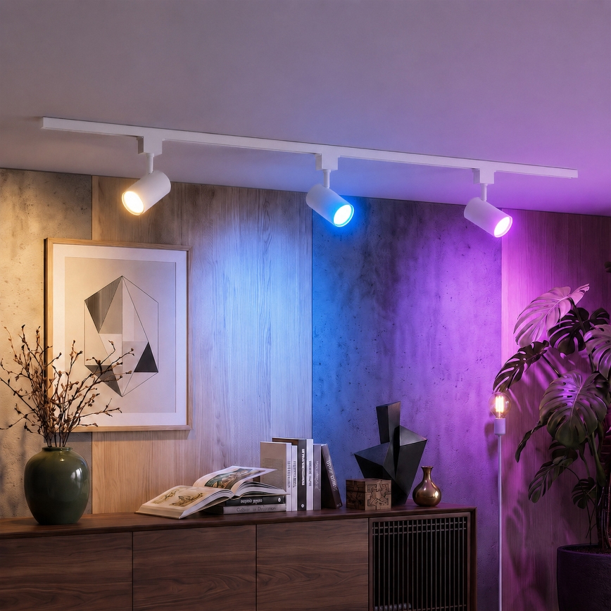 Philips - LED RGBW zatemljiv reflektor za tirni sistem EASYLINK HUE, 3xGU10/4,7W/230V, 2200-6500K, 1m, bela