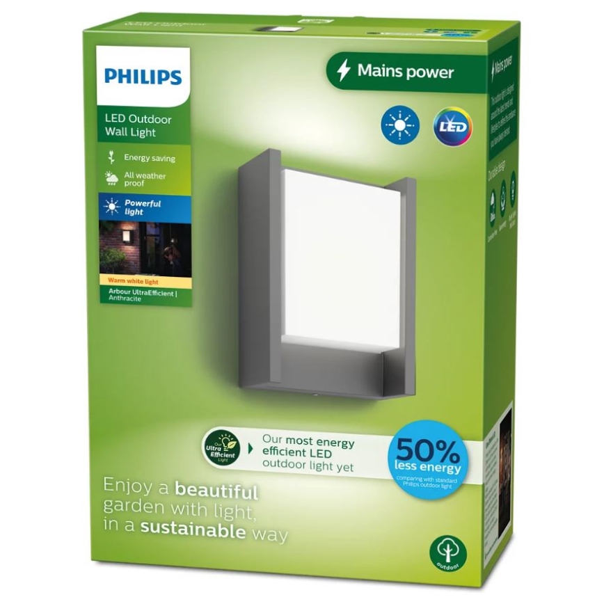 Philips - LED Zunanja stenska svetilka ARBOUR LED/3,8W/230V 2700K IP44