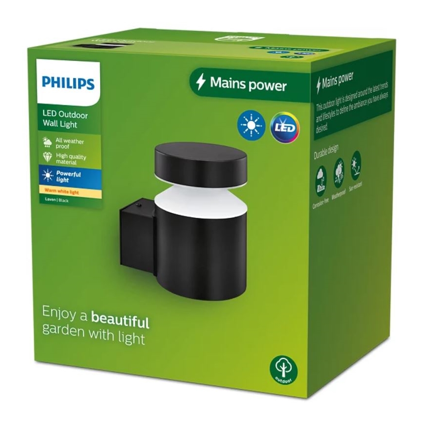 Philips - LED Zunanja stenska svetilka LAVEN LED/6W/230V 2700K IP44