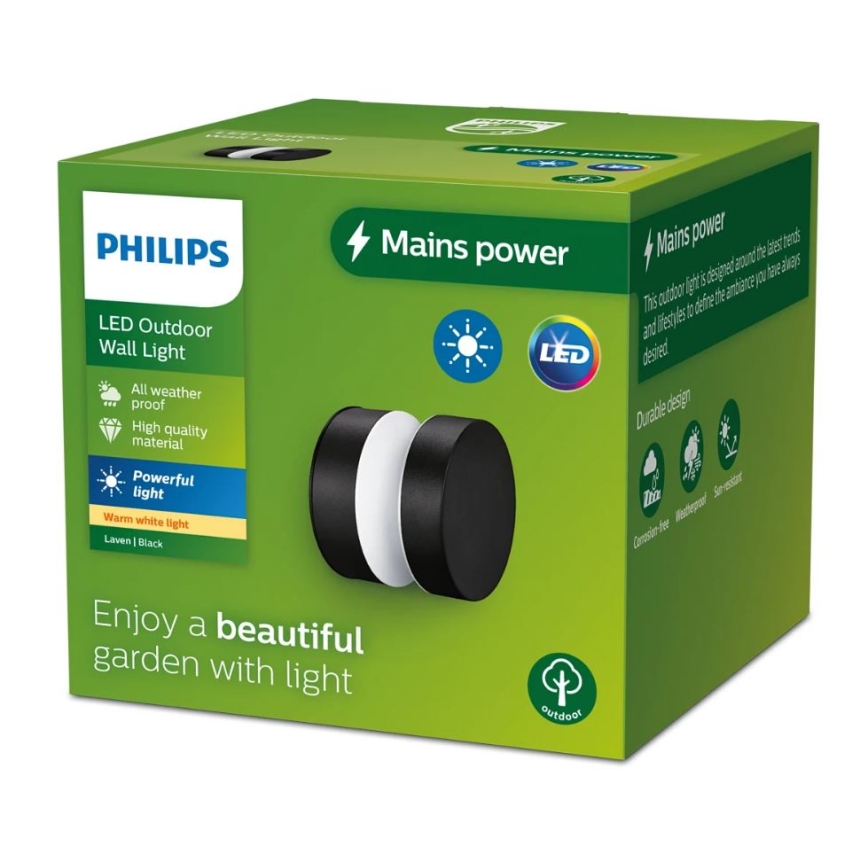 Philips - LED Zunanja stenska svetilka LAVEN LED/6W/230V 2700K IP44