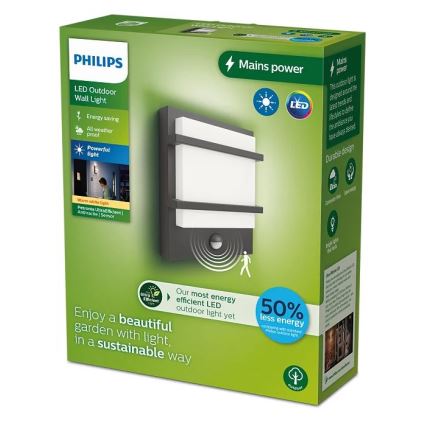 Philips - LED Zunanja stenska svetilka s senzorjem PETRONIA LED/3,8W/230V IP44