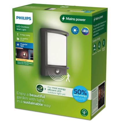 Philips - LED Zunanja stenska svetilka s senzorjem SAMONDRA LED/3,8W/230V IP44