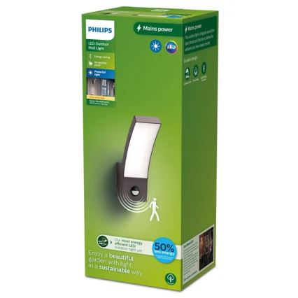 Philips - LED Zunanja stenska svetilka s senzorjem SPLAY LED/3,8W/230V IP44