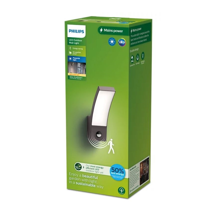 Philips - LED Zunanja stenska svetilka s senzorjem SPLAY LED/3,8W/230V IP44