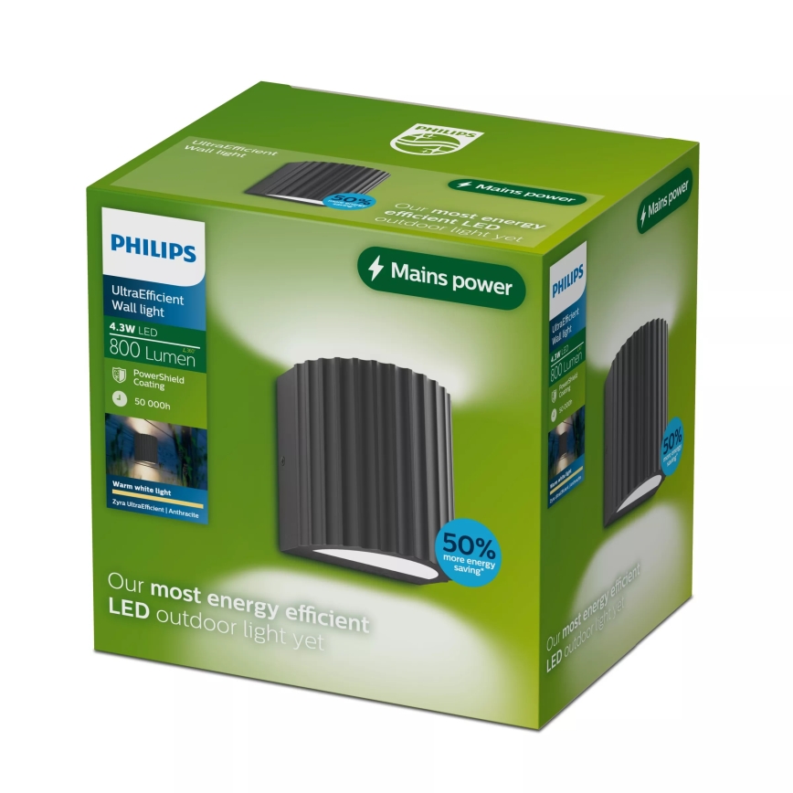 Philips - LED zunanja stenska svetilka ZYRA LED/4,3W/230V 2700K IP44