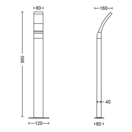 Philips - LED Zunanja svetilka LED/12W/230V 2700K 96 cm IP44