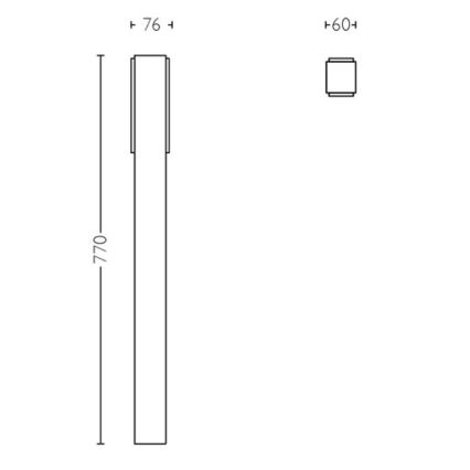 Philips - LED Zunanja svetilka STRATOSPHERE LED/3,8W/230V 77 cm 2700K IP44