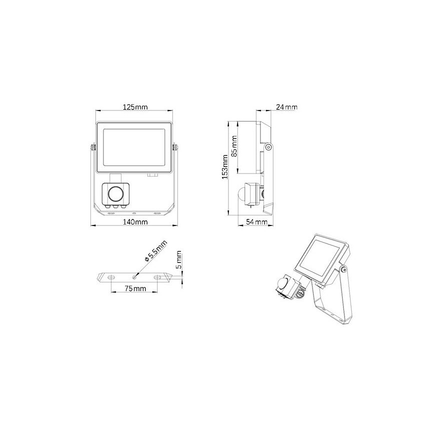 Philips - LED Zunanji reflektor s senzorjem PROJECTLINE LED/20W/230V IP65 3000K