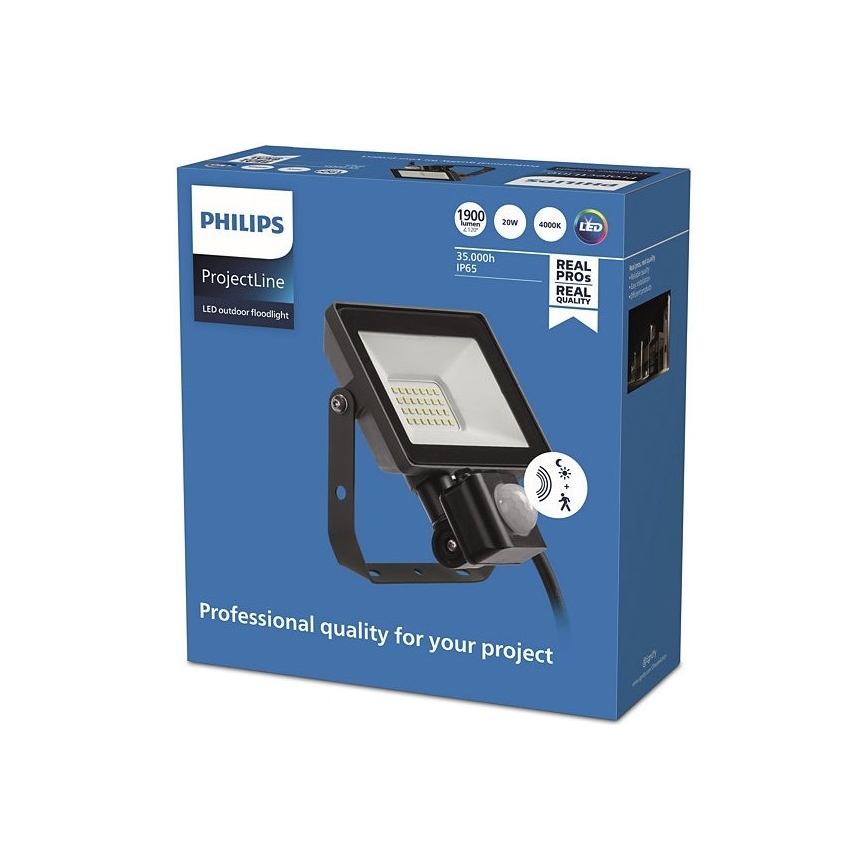 Philips - LED Zunanji reflektor s senzorjem PROJECTLINE LED/20W/230V IP65 4000K