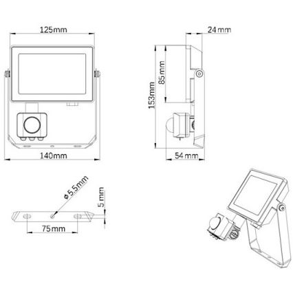 Philips - LED Zunanji reflektor s senzorjem PROJECTLINE LED/20W/230V IP65 4000K