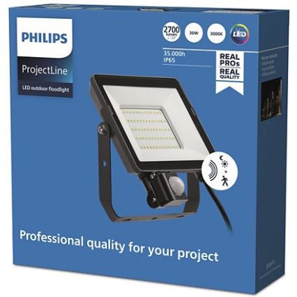 Philips - LED Zunanji reflektor s senzorjem PROJECTLINE LED/30W/230V IP65 3000K