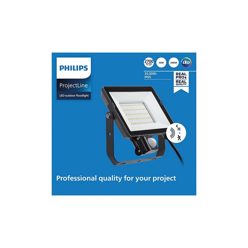Philips - LED Zunanji reflektor s senzorjem PROJECTLINE LED/30W/230V IP65 3000K