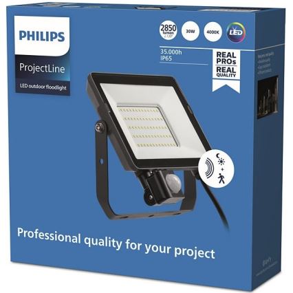 Philips - LED Zunanji reflektor s senzorjem PROJECTLINE LED/30W/230V IP65 4000K