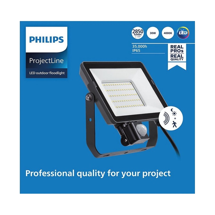 Philips - LED Zunanji reflektor s senzorjem PROJECTLINE LED/30W/230V IP65 4000K