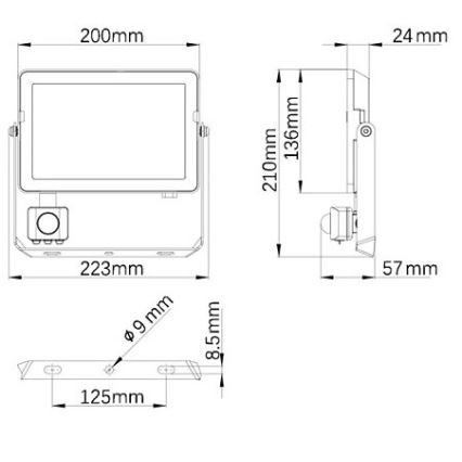 Philips - LED Zunanji reflektor s senzorjem PROJECTLINE LED/50W/230V IP65 3000K