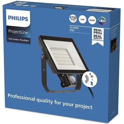 Philips - LED Zunanji reflektor s senzorjem PROJECTLINE LED/50W/230V IP65 4000K