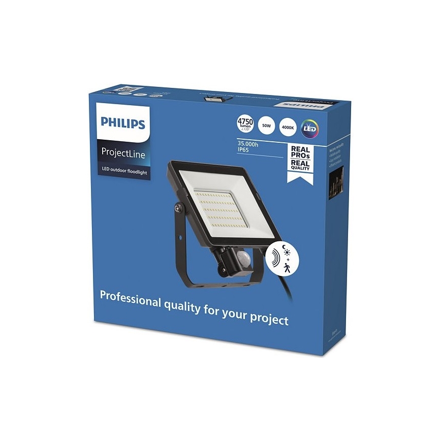 Philips - LED Zunanji reflektor s senzorjem PROJECTLINE LED/50W/230V IP65 4000K
