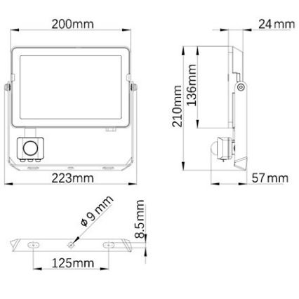 Philips - LED Zunanji reflektor s senzorjem PROJECTLINE LED/50W/230V IP65 4000K