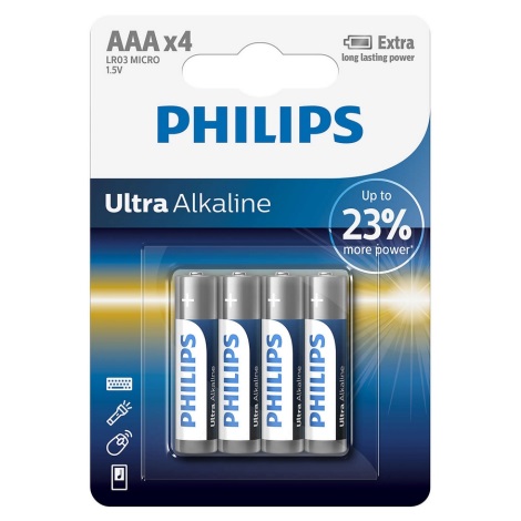 Philips LR03E4B/10 - 4 kom Alkalna baterija AAA ULTRA ALKALINE 1,5V