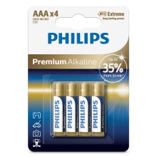 Philips LR03M4B/10 - 4 kom Alkalna baterija AAA PREMIUM ALKALINE 1,5V 1320mAh