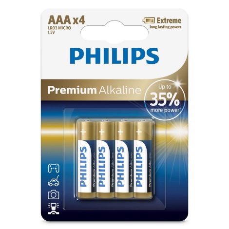 Philips LR03M4B/10 - 4 kom Alkalna baterija AAA PREMIUM ALKALINE 1,5V