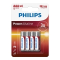 Philips LR03P4B/10 - 4 kom Alkalna baterija AAA POWER ALKALINE 1,5V 1150mAh