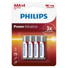Philips LR03P4B/10 - 4 kom Alkalna baterija AAA POWER ALKALINE 1,5V 1150mAh