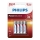 Philips LR03P4B/10 - 4 kom Alkalna baterija AAA POWER ALKALINE 1,5V 1150mAh