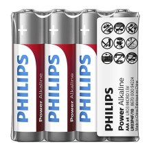Philips LR03P4F/10 - 4 kom Alkalna baterija AAA POWER ALKALINE 1,5V 1150mAh