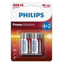Philips LR03P6BP/10 - 6 kom Alkalna baterija AAA POWER ALKALINE 1,5V 1150mAh