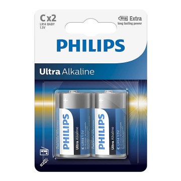 Philips LR14E2B/10 - 2 kom Alkalna baterija C ULTRA ALKALINE 1,5V 7500mAh