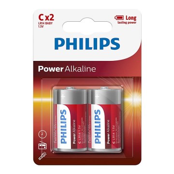 Philips LR14P2B/10 - 2 kom Alkalna baterija C POWER ALKALINE 1,5V 7200mAh