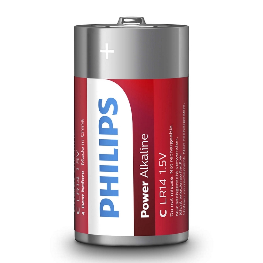 Philips LR14P2B/10 - 2 kom Alkalna baterija C POWER ALKALINE 1,5V