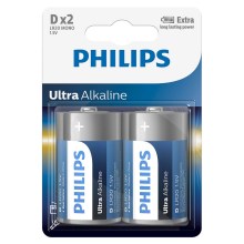 Philips LR20E2B/10 - 2 kom Alkalna baterija D ULTRA ALKALINE 1,5V 15000mAh