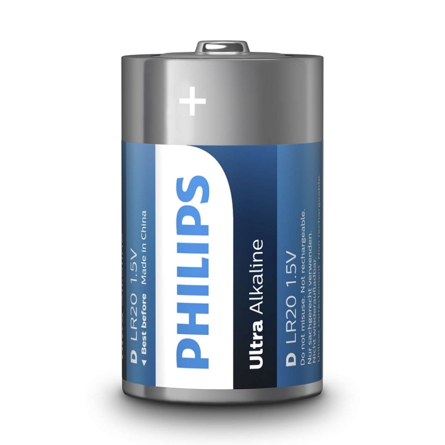 Philips LR20E2B/10 - 2 kom Alkalna baterija D ULTRA ALKALINE 1,5V