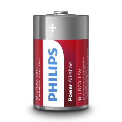 Philips LR20P2B/10 - 2 kom Alkalna baterija D POWER ALKALINE 1,5V
