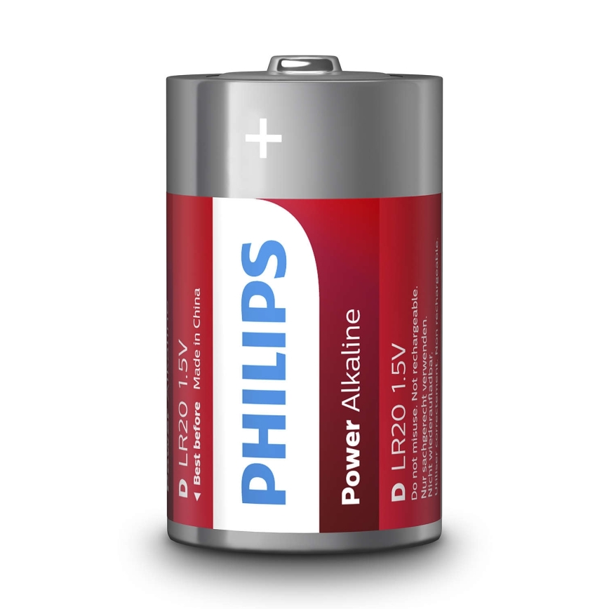 Philips LR20P2B/10 - 2 kom Alkalna baterija D POWER ALKALINE 1,5V