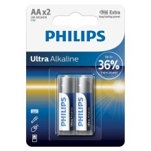 Philips LR6E2B/10 - 2 kom Alkalna baterija AA ULTRA ALKALINE 1,5V
