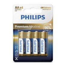 Philips LR6M4B/10 - 4 kom Alkalna baterija AA PREMIUM ALKALINE 1,5V 3200mAh