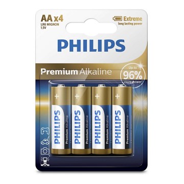 Philips LR6M4B/10 - 4 kom. Alkalna baterija AA PREMIUM ALKALINE 1,5V 3200mAh