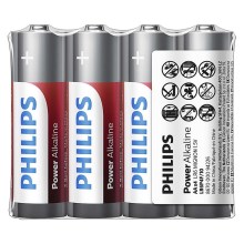 Philips LR6P4F/10 - 4 kom Alkalna baterija AA POWER ALKALINE 1,5V