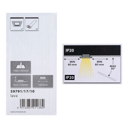 Philips Massive 59791/17/10 - Vgradna svetilka LAVA 2xE27/14W/230V
