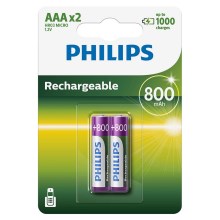 Philips R03B2A80/10 - 2 kom Polnilna baterija AAA MULTILIFE NiMH/1,2V/800 mAh