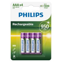 Philips R03B4A95/10 - 4 kom Polnilna baterija AAA MULTILIFE NiMH/1,2V/950 mAh