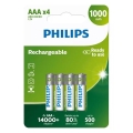 Philips R03B4RTU10/10 - 4 kom. Polnilna baterija AAA NiMH/1,2V/1000 mAh