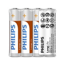 Philips R03L4F/10 - 4 kom Cink-kloridna baterija AAA LONGLIFE 1,5V 450mAh