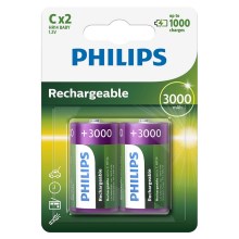Philips R14B2A300/10 - 2 kom Polnilna baterija C MULTILIFE NiMH/1,2V/3000 mAh